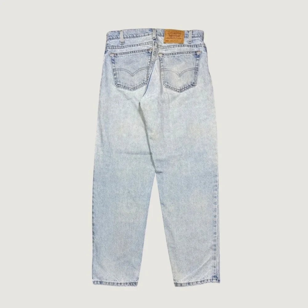 Levis 550 Relaxed Fit Tapered Leg Light Wash Denim Jeans 33x30 Vintage